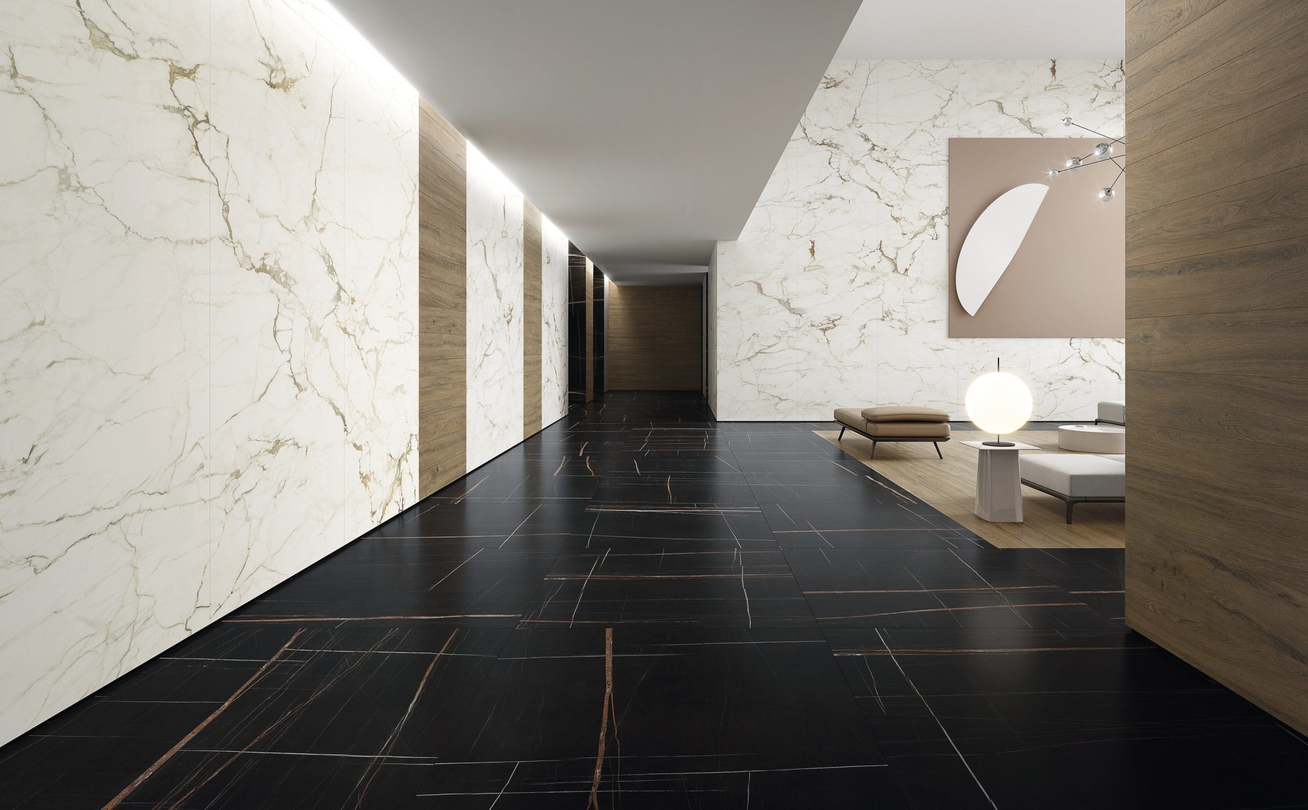 Ariostea SAHARA NOIR в интерьере Ariostea SAHARA NOIR в интерьере